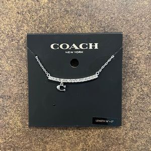 NWT Coach Signature Pave Bar Necklace